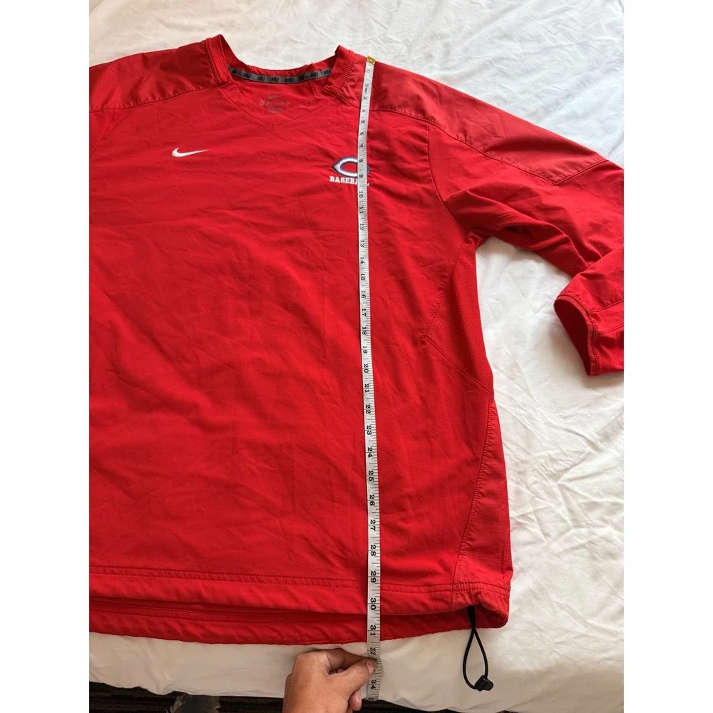 Nike Cincinnati reds Baseball Dri-FIT Red Windshirt Pullover V-Neck Mens XL